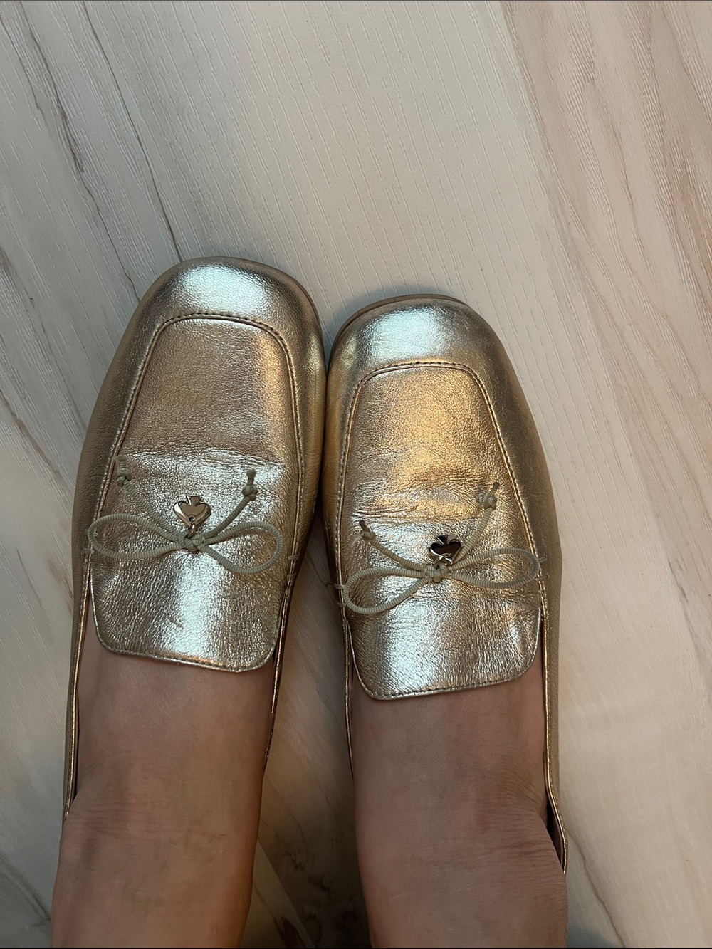 Kate Spade Metallic Gold Women’s Slip-On Loafers